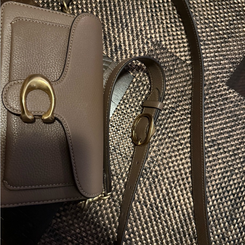 Coach Brown Crossbody Bag with Gold Accents